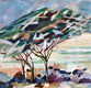 Original art for sale at UGallery.com | Acacia Trees 2 by Joe Giuffrida | $950 | mixed media artwork | 15' h x 22' w | thumbnail 4