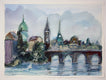 Original art for sale at UGallery.com | Charles Bridge, Prague by Joe Giuffrida | $725 | mixed media artwork | 11' h x 15' w | thumbnail 3