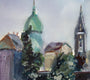 Original art for sale at UGallery.com | Charles Bridge, Prague by Joe Giuffrida | $725 | mixed media artwork | 11' h x 15' w | thumbnail 4
