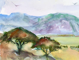 Original art for sale at UGallery.com | Acacia Trees 3 by Joe Giuffrida | $950 | watercolor painting | 15' h x 22' w | photo 4