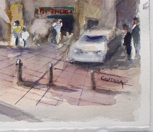 Original art for sale at UGallery.com | Barcelona Street Corner by Joe Giuffrida | $625 | watercolor painting | 11' h x 15' w | photo 2