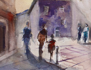 Original art for sale at UGallery.com | Barcelona Street Corner by Joe Giuffrida | $625 | watercolor painting | 11' h x 15' w | photo 4