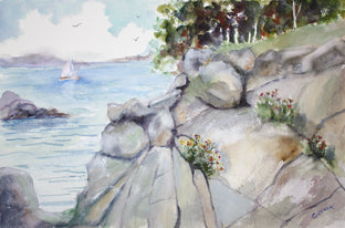 Original art for sale at UGallery.com | Glouscester by Joe Giuffrida | $950 | watercolor painting | 15' h x 22' w | photo 1