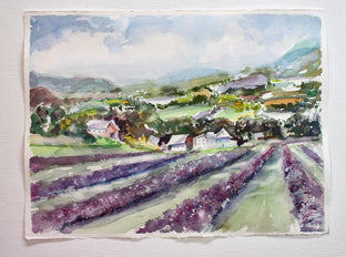 Original art for sale at UGallery.com | Lavender Fields by Joe Giuffrida | $625 | watercolor painting | 11' h x 15' w | photo 3