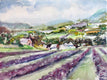 Original art for sale at UGallery.com | Lavender Fields by Joe Giuffrida | $625 | watercolor painting | 11' h x 15' w | thumbnail 1
