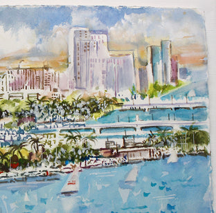 Original art for sale at UGallery.com | Miami Beach by Joe Giuffrida | $850 | watercolor painting | 15' h x 22' w | photo 2