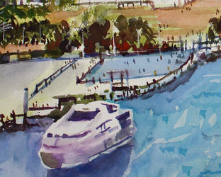 Original art for sale at UGallery.com | Miami Beach by Joe Giuffrida | $850 | watercolor painting | 15' h x 22' w | photo 4