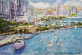 Original art for sale at UGallery.com | Miami Beach by Joe Giuffrida | $850 | watercolor painting | 15' h x 22' w | thumbnail 1