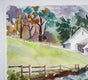 Original art for sale at UGallery.com | Mountain Farm 1 by Joe Giuffrida | $950 | watercolor painting | 15' h x 22' w | thumbnail 2