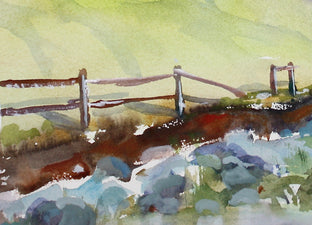 Original art for sale at UGallery.com | Mountain Farm 1 by Joe Giuffrida | $950 | watercolor painting | 15' h x 22' w | photo 4
