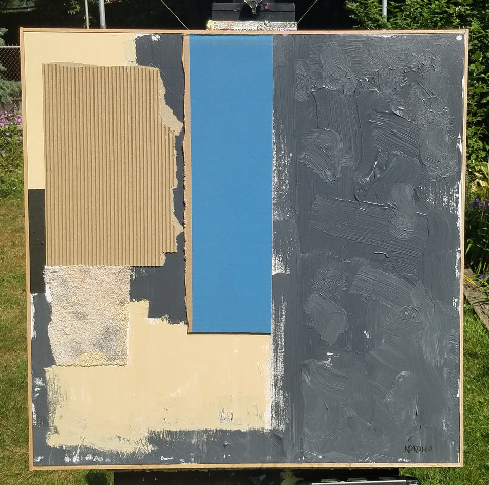 Composition With Blue Rectangle by Joey Korom |  Context View of Artwork 