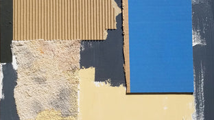 Original art for sale at UGallery.com | Composition With Blue Rectangle by Joey Korom | $950 | mixed media artwork | 30' h x 30' w | photo 4
