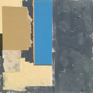 Original art for sale at UGallery.com | Composition With Blue Rectangle by Joey Korom | $950 | mixed media artwork | 30' h x 30' w | photo 1