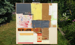 Original art for sale at UGallery.com | Seven Hour Game by Joey Korom | $950 | mixed media artwork | 30' h x 30' w | thumbnail 4