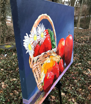 Apples and Strawberries by John Jaster |  Side View of Artwork 