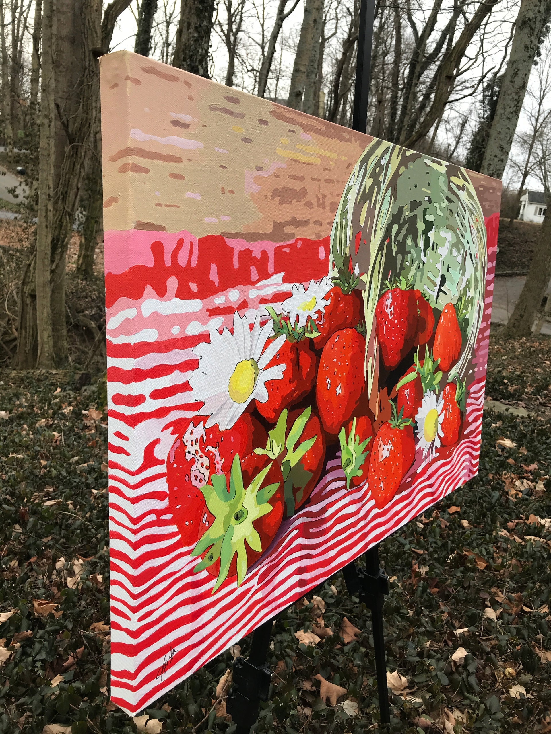 basket-of-strawberries-by-john-jaster-acrylic-painting-ugallery