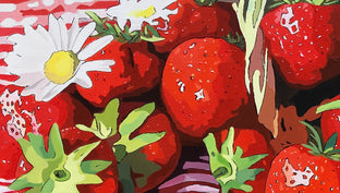 Basket of Strawberries by John Jaster |   Closeup View of Artwork 