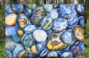 Original art for sale at UGallery.com | Blue Stones in Water by John Jaster | $1,300 | acrylic painting | 24' h x 36' w | photo 3