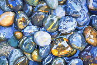 Original art for sale at UGallery.com | Blue Stones in Water by John Jaster | $1,300 | acrylic painting | 24' h x 36' w | photo 1
