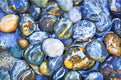 Original art for sale at UGallery.com | Blue Stones in Water by John Jaster | $1,300 | acrylic painting | 24' h x 36' w | thumbnail 1