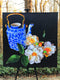 Original art for sale at UGallery.com | Blue Teapot and Roses by John Jaster | $1,300 | acrylic painting | 30' h x 30' w | thumbnail 3