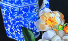Original art for sale at UGallery.com | Blue Teapot and Roses by John Jaster | $1,300 | acrylic painting | 30' h x 30' w | thumbnail 4