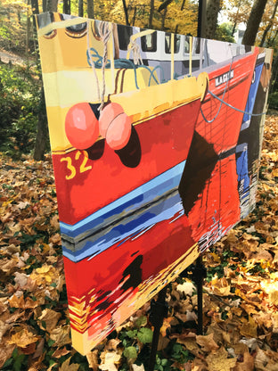 Original art for sale at UGallery.com | Boat Reflections by John Jaster | $1,300 | acrylic painting | 24' h x 36' w | photo 2