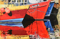 Original art for sale at UGallery.com | Boat Reflections by John Jaster | $1,300 | acrylic painting | 24' h x 36' w | thumbnail 1