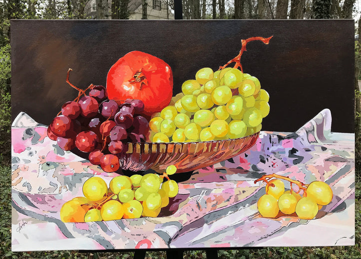 Bowl of Grapes by John Jaster |  Context View of Artwork 
