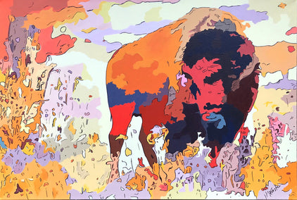 acrylic painting by John Jaster titled Buffalo Dreams