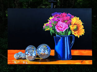 Coffee Pot with Glass Balls and Flowers by John Jaster |  Context View of Artwork 