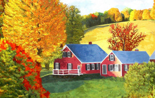 Farmhouse Reflections by John Jaster |   Closeup View of Artwork 