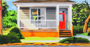 House With Red Door by John Jaster |   Closeup View of Artwork 