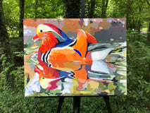 Original art for sale at UGallery.com | Mandarin Glide by John Jaster | $900 | acrylic painting | 18' h x 24' w | thumbnail 3