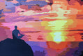 Original art for sale at UGallery.com | Meditations on a Sunset by John Jaster | $1,300 | acrylic painting | 24' h x 36' w | thumbnail 1