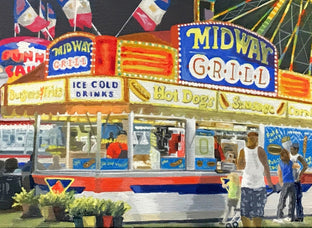 Original art for sale at UGallery.com | Midway Grill by John Jaster | $700 | acrylic painting | 16' h x 20' w | photo 4