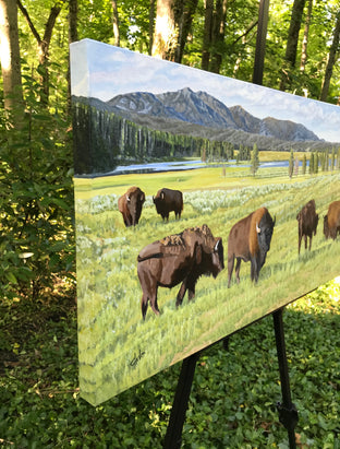 Original art for sale at UGallery.com | Postcard from Yellowstone by John Jaster | $1,200 | acrylic painting | 18' h x 36' w | photo 2