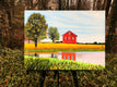 Original art for sale at UGallery.com | Red Barn Reflections by John Jaster | $900 | acrylic painting | 18' h x 24' w | thumbnail 3