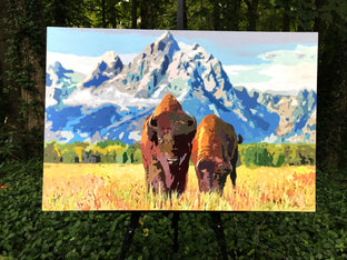Original art for sale at UGallery.com | Spirit of the Tetons by John Jaster | $1,300 | acrylic painting | 24' h x 36' w | photo 3