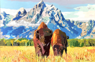 Original art for sale at UGallery.com | Spirit of the Tetons by John Jaster | $1,300 | acrylic painting | 24' h x 36' w | photo 1