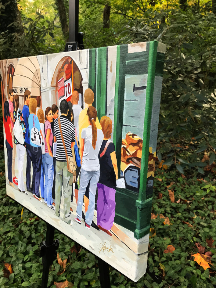 Standing in Line by John Jaster |  Side View of Artwork 