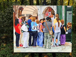 Original art for sale at UGallery.com | Standing in Line by John Jaster | $700 | acrylic painting | 16' h x 20' w | photo 3