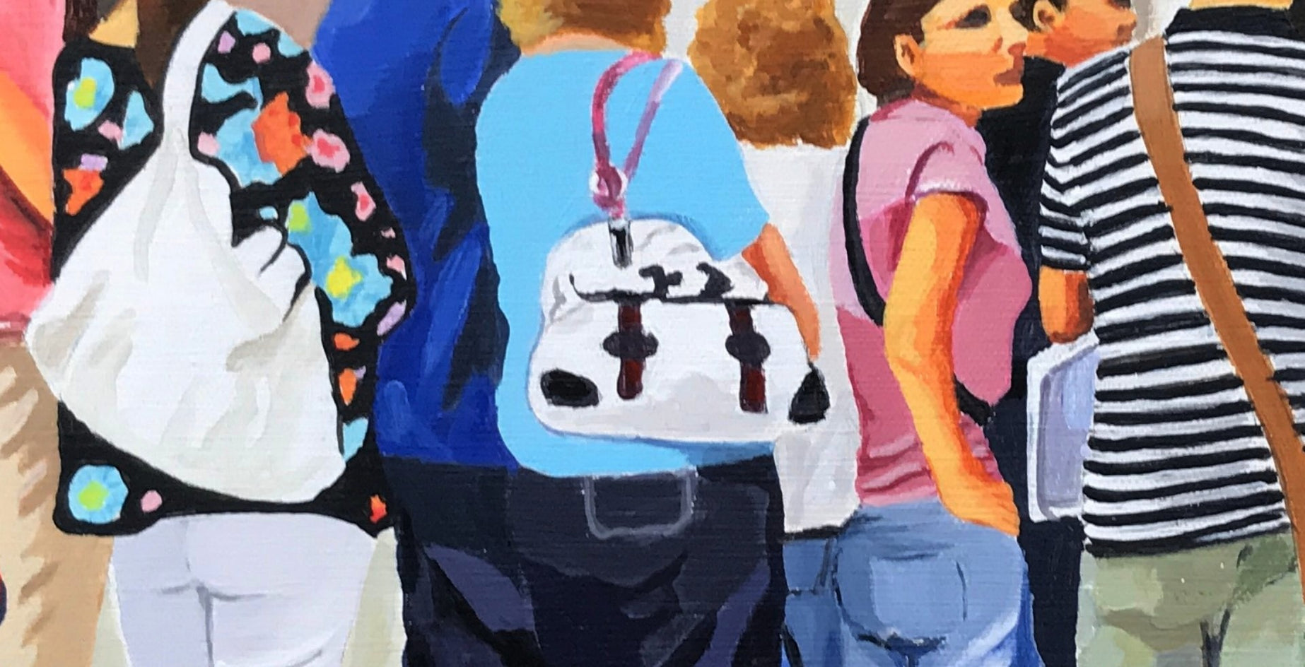Standing in Line by John Jaster |  Closeup View of Artwork 
