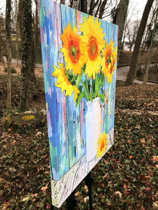 Original art for sale at UGallery.com | Sunflower Medley for Blues by John Jaster | $1,175 | acrylic painting | 30' h x 24' w | photo 2