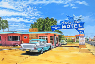 Original art for sale at UGallery.com | The Blue Swallow by John Jaster | $1,300 | acrylic painting | 24' h x 36' w | photo 1