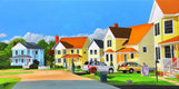 Original art for sale at UGallery.com | The Suburbs by John Jaster | $1,200 | acrylic painting | 18' h x 36' w | thumbnail 1