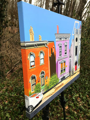 Three Buildings on Main by John Jaster |  Side View of Artwork 