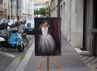 Original art for sale at UGallery.com | Clemence in Shadow by John Kelly | $2,300 | oil painting | 21.5' h x 15' w | photo 3