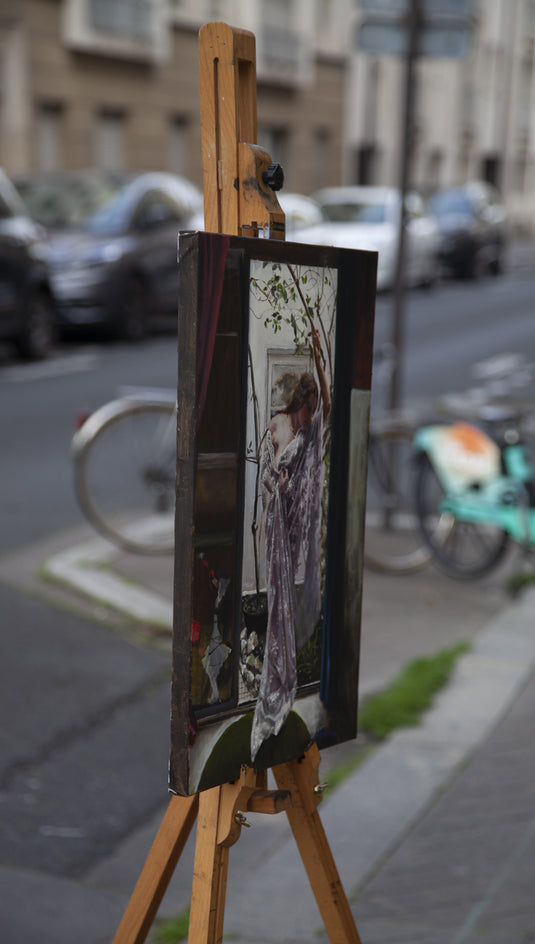 Dans le Cour by John Kelly |  Side View of Artwork 