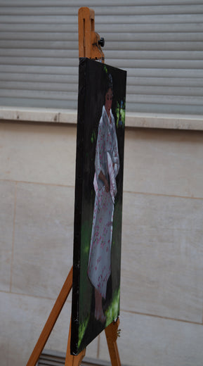 Japanese Woman in Forest by John Kelly |  Side View of Artwork 